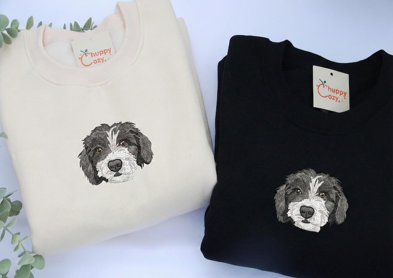 Custom Pet Portrait Embroidered Sweatshirt